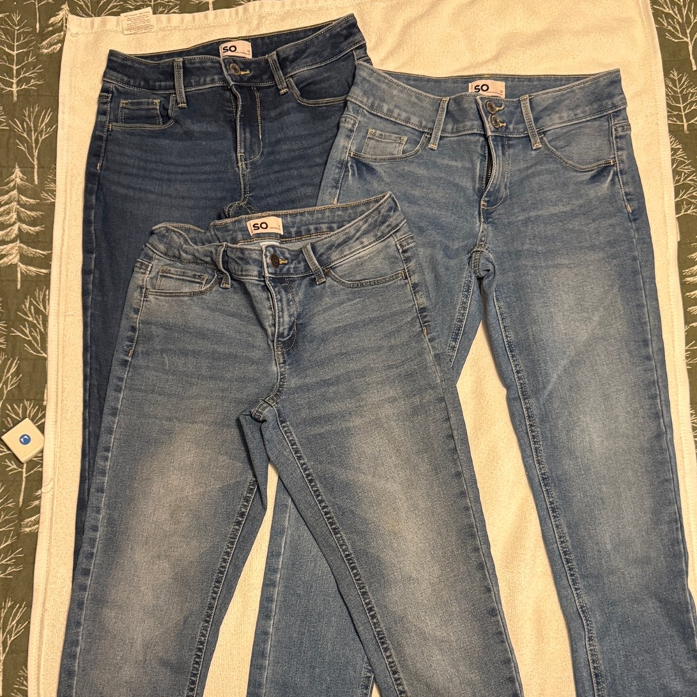 SO girls Trio of Blue Skinny Jeans